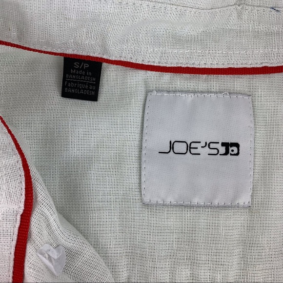 Joe's Jeans NWT Light Grey Linen Blend Short Sleeve Button Down Shirt, Small - Picture 14 of 16